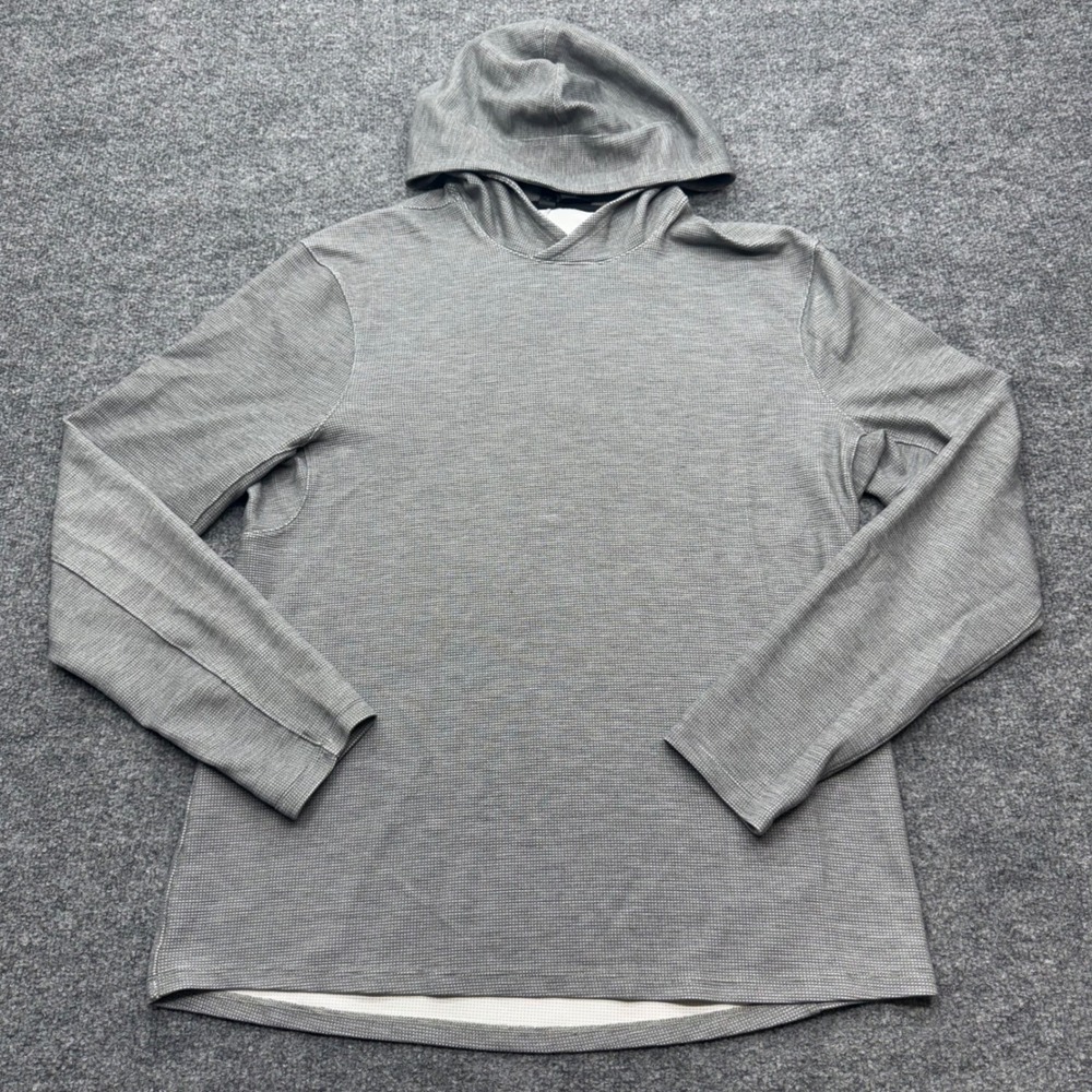 Lululemon Mens Gray Textured Long Sleeve Pullover Hoodie Size Large L